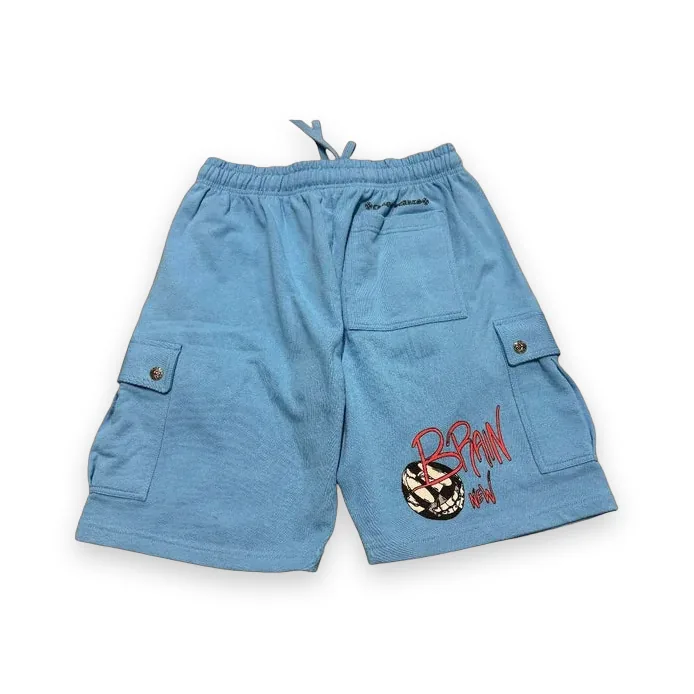Chrome Hearts Matty Boy Brain New Cargo Sweat Shorts Blue 1