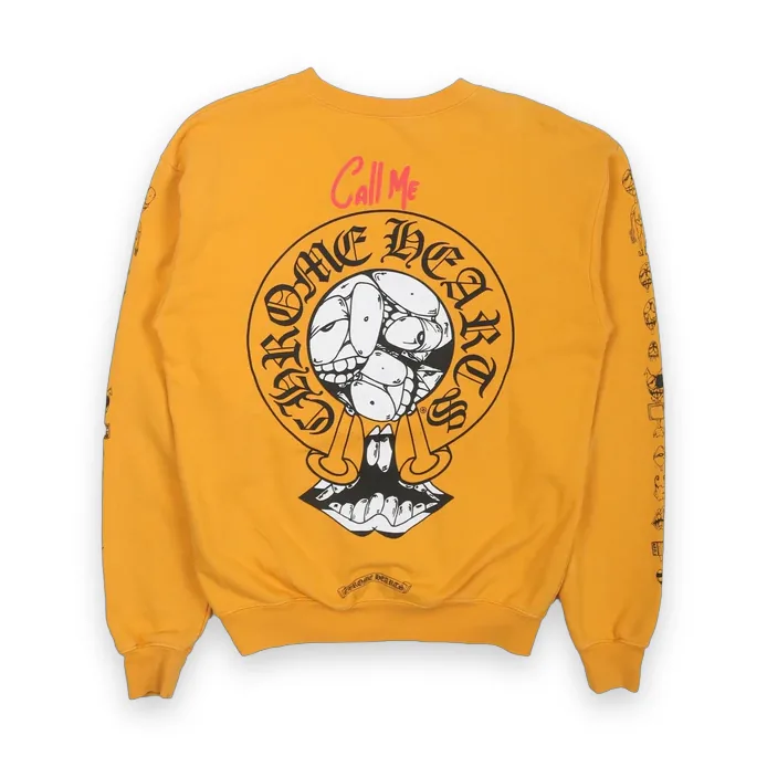 Chrome Hearts Matty Boy Call Me Crewneck Yellow 1